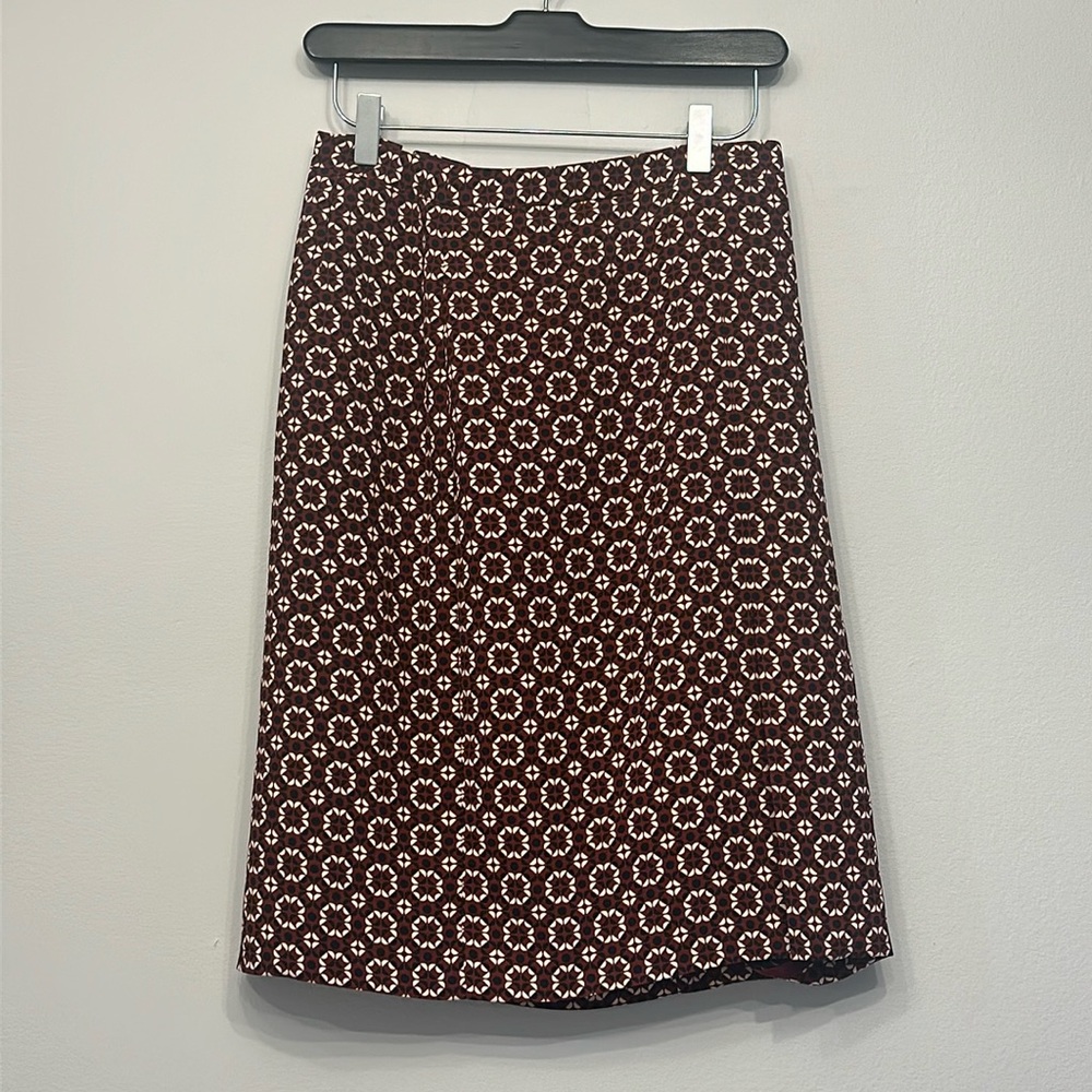 J.crew red printed skirt size 0